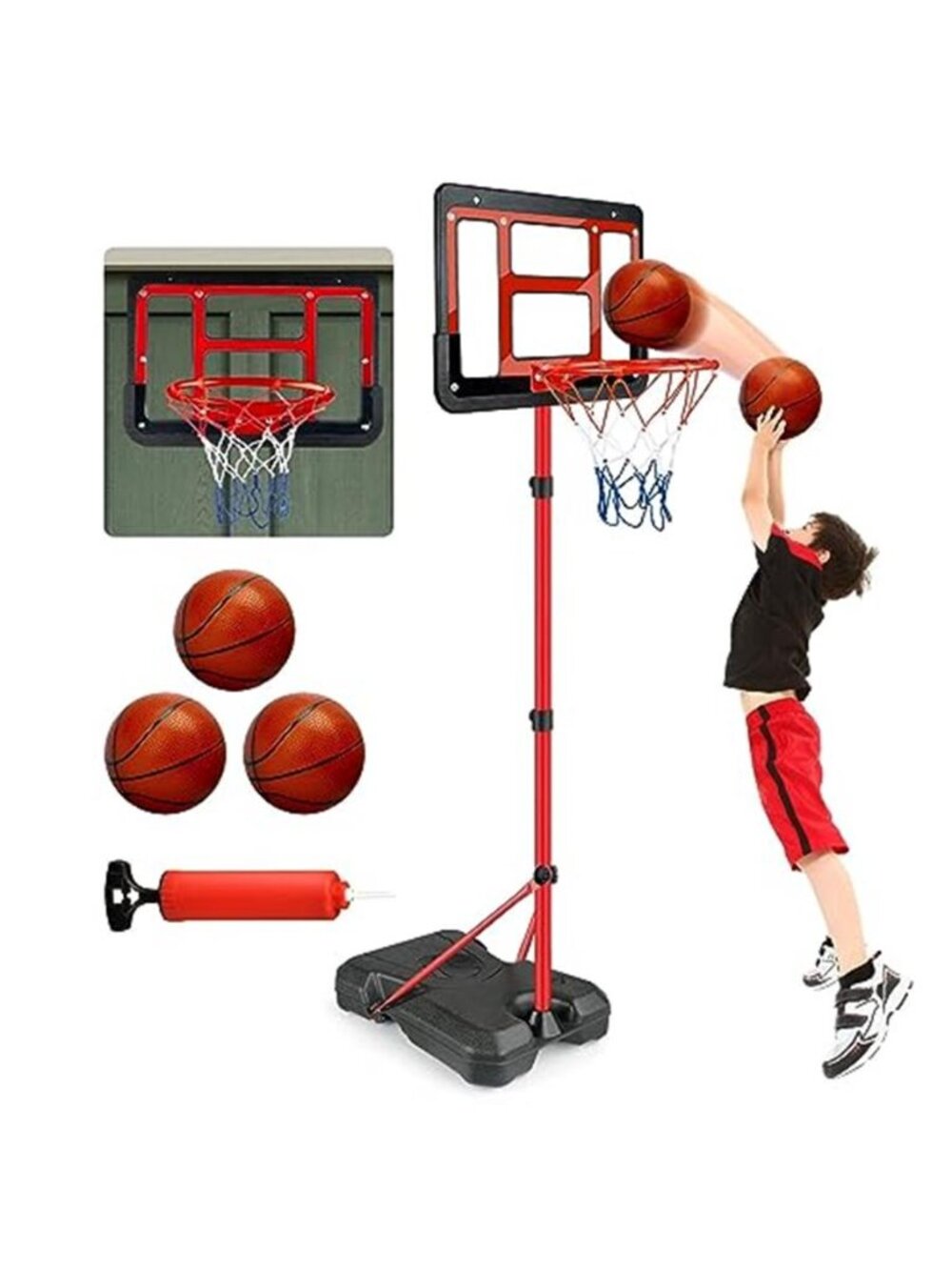 Boys Toy Gifts for 3 4 5 6 7 8 Years Old, Kids Basketball Hoop Adjustable Height